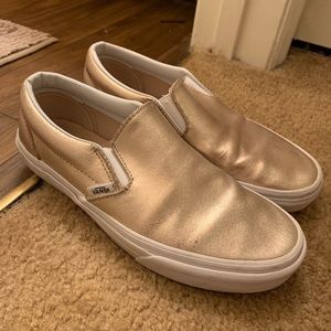 Vans Gold Slip Ons